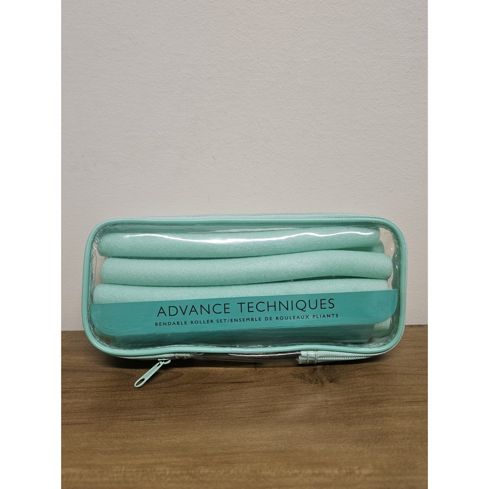 Advance Techniques Bendable Hair Roller Curler Set 12pc Mint Case